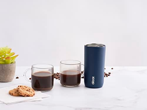 עיצוב כוס קפה אל חלד מבודד ואקום | כוס נסיעות למשקאות חמים וקרים 350 מל - כחול כהה